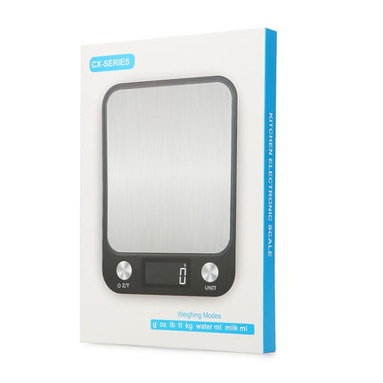 Small Kitchen Food Scale Stainless Steel Electronic Kitchen Scale 5kg/1g (Battery English Version Black)-garmade.com