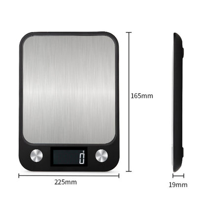 Small Kitchen Food Scale Stainless Steel Electronic Kitchen Scale 10kg/1g (Battery English Version Black)-garmade.com