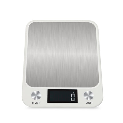Small Kitchen Food Scale Stainless Steel Electronic Kitchen Scale 5kg/1g (Battery English Version White)-garmade.com