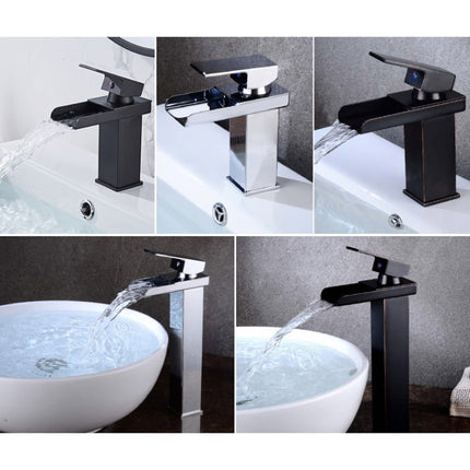 Bathroom Wide Mouth Faucet Square Sink Single Hole Basin Faucet, Specification: HT-81566 Electroplating Short Type-garmade.com