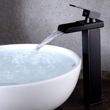 Bathroom Wide Mouth Faucet Square Sink Single Hole Basin Faucet, Specification: HT-Z6006 High Type-garmade.com