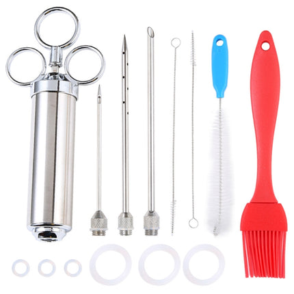 304 Stainless Steel Seasoning Syringe Barbecue Tool Turkey Needle Set-garmade.com