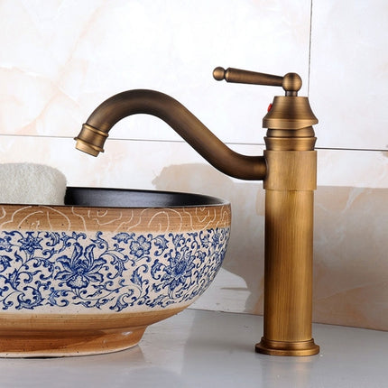 Single Hole Seated Copper Faucet Antique Basin Faucet-garmade.com