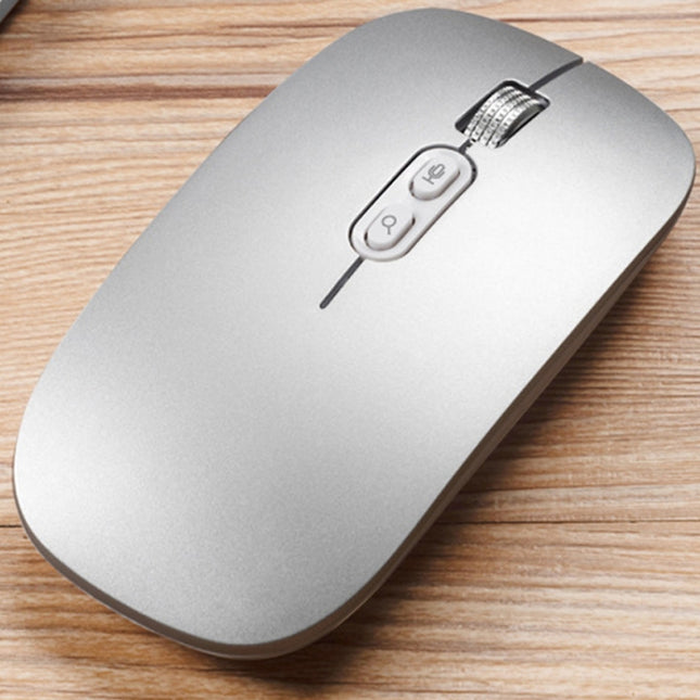 M103 1600DPI 5 Keys 2.4G Wireless Mouse Charging Ai Intelligent Voice Office Mouse, Support 28 Languages(Silver)-garmade.com