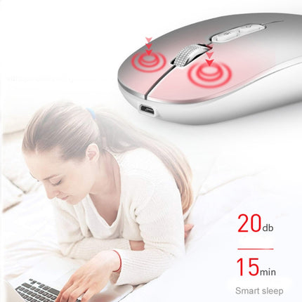 M103 1600DPI 5 Keys 2.4G Wireless Mouse Charging Ai Intelligent Voice Office Mouse, Support 28 Languages(Grey)-garmade.com