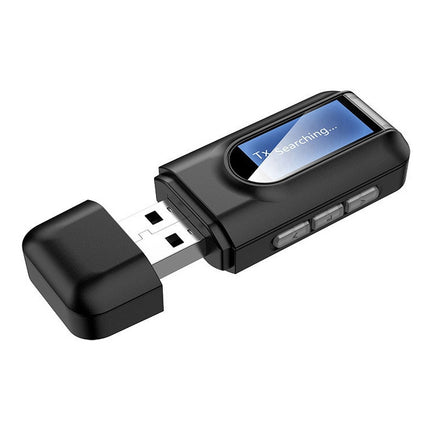 BT201 Bluetooth 5.0 USB 2 in 1 Bluetooth Audio Receiver Transmitter with LCD Display-garmade.com