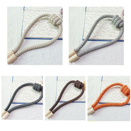 A016 Curtain Straps Free Perforation Free Installation Tassel Hanging Ball Magnet Curtain Buckle(Coffee)-garmade.com
