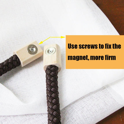 A016 Curtain Straps Free Perforation Free Installation Tassel Hanging Ball Magnet Curtain Buckle(Coffee)-garmade.com