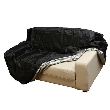 Outdoor Bench Dust Cover Furniture Cover, Size: 2 Seats 134x66x89cm(210D Outer Black Inner Silver)-garmade.com