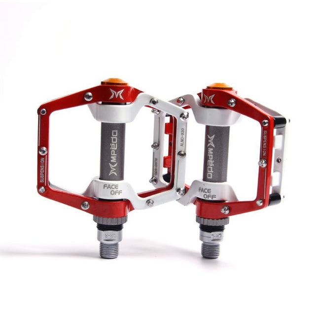 MPEDA Mountain Bike Bearing Pedal Ultra-Light Aluminum Alloy Non-Slip Bearing Pedal, Size: 930(White Red)-garmade.com