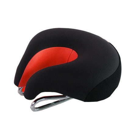 Bicycles Soft Saddle Mountain Bikes Thick Shock Absorption & Comfortable Seat Accessories(Black Red)-garmade.com