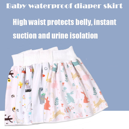 Baby Water-Proof And Leak-Proof Cloth Diapers Children Washable Cotton Cloth Bed-Wetting Skirt Pants, Colour: L(Red Cat and Blue Cat)-garmade.com