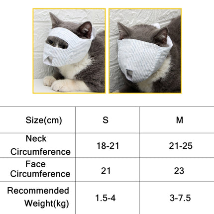 Cat Face Mask Pet Anti-Bite Anti-Licking Reathable Face Mask, Specification: S(Eye-opening)-garmade.com