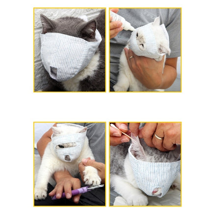 Cat Face Mask Pet Anti-Bite Anti-Licking Reathable Face Mask, Specification: S(Eye-opening)-garmade.com