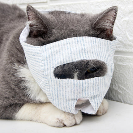Cat Face Mask Pet Anti-Bite Anti-Licking Reathable Face Mask, Specification: M(Eye-opening)-garmade.com