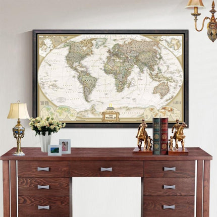 Antique Poster Wall Chart Retro Matte Kraft Paper World Map, Size:20X30cm-garmade.com