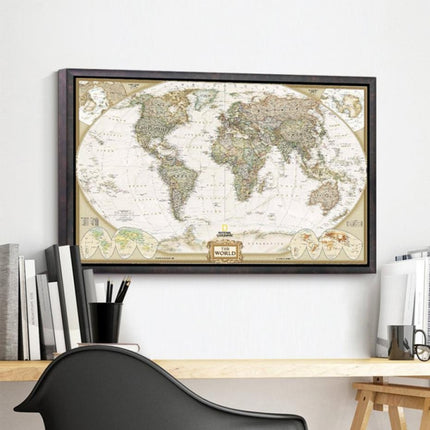 Antique Poster Wall Chart Retro Matte Kraft Paper World Map, Size:20X30cm-garmade.com
