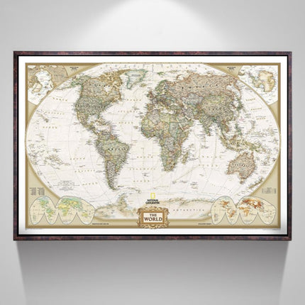 Antique Poster Wall Chart Retro Matte Kraft Paper World Map, Size:20X30cm-garmade.com