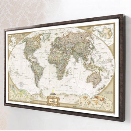 Antique Poster Wall Chart Retro Matte Kraft Paper World Map, Size:20X30cm-garmade.com