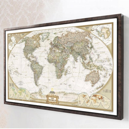 Antique Poster Wall Chart Retro Matte Kraft Paper World Map, Size:50X75cm-garmade.com