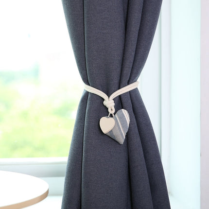 A005 Cotton And Linen Curtain Magnet Bandage Free Perforated Tassel Curtain Buckle(Blue Rough)-garmade.com
