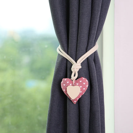 A005 Cotton And Linen Curtain Magnet Bandage Free Perforated Tassel Curtain Buckle(Pink)-garmade.com