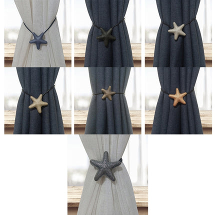 F022 2 PCS Simple Metal Curtain Straps Without Perforation Curtain Magnetic Buckle(Blue Ancient)-garmade.com