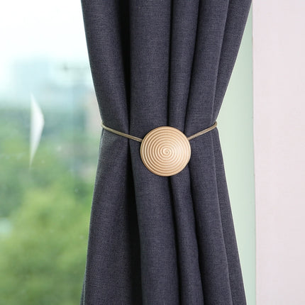 E003 2 PCS Metal Curtain Magnetic Buckle Strap Curtain Clip Bedroom Living Room Free Perforated Curtain Buckle(Gold)-garmade.com