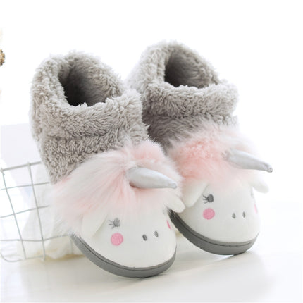Winter Cotton Slippers Bag Heel Cotton Slippers Non-Slip Warm Home Cotton Slippers, Size: 35-36(Gray)-garmade.com
