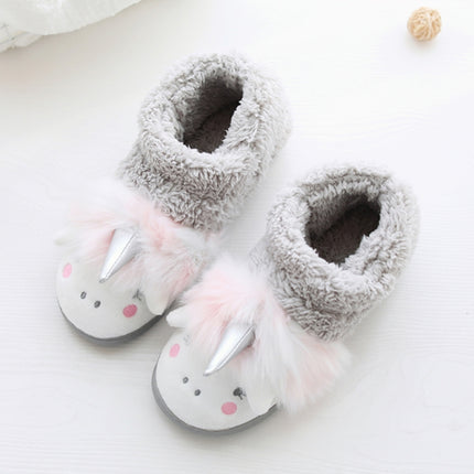 Winter Cotton Slippers Bag Heel Cotton Slippers Non-Slip Warm Home Cotton Slippers, Size: 35-36(Gray)-garmade.com