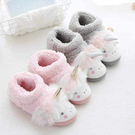 Winter Cotton Slippers Bag Heel Cotton Slippers Non-Slip Warm Home Cotton Slippers, Size: 35-36(Gray)-garmade.com