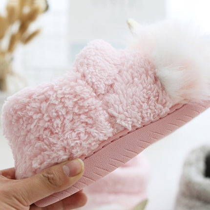 Winter Cotton Slippers Bag Heel Cotton Slippers Non-Slip Warm Home Cotton Slippers, Size: 35-36(Pink)-garmade.com