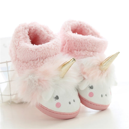 Winter Cotton Slippers Bag Heel Cotton Slippers Non-Slip Warm Home Cotton Slippers, Size: 39-40(Pink)-garmade.com