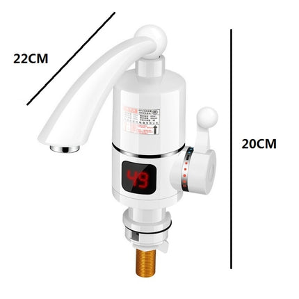 Digital Display Electric Heating Faucet Instant Hot Water Heater CN Plug Digital Display Horizontal Tube-garmade.com