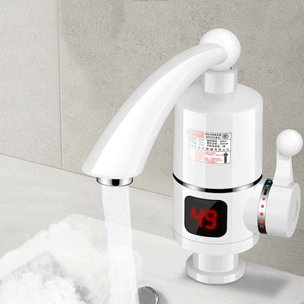 Digital Display Electric Heating Faucet Instant Hot Water Heater CN Plug Digital Display Horizontal Tube-garmade.com