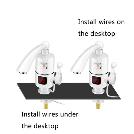 Digital Display Electric Heating Faucet Instant Hot Water Heater CN Plug Digital Display Horizontal Tube-garmade.com