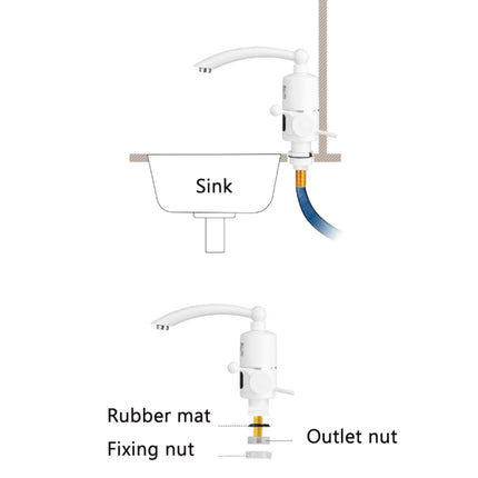 Digital Display Electric Heating Faucet Instant Hot Water Heater CN Plug Digital Display Horizontal Tube-garmade.com