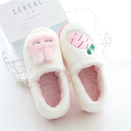 Autumn And Winter Bag Heel Soft Soled Cotton Slippers Warm Cotton Slippers Pregnant Women Postpartum Indoor Thick-Soled Home Shoes Confinement Shoes, Size: 35-36(White)-garmade.com