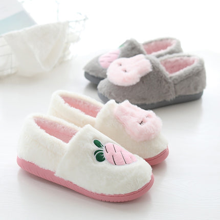 Autumn And Winter Bag Heel Soft Soled Cotton Slippers Warm Cotton Slippers Pregnant Women Postpartum Indoor Thick-Soled Home Shoes Confinement Shoes, Size: 35-36(White)-garmade.com