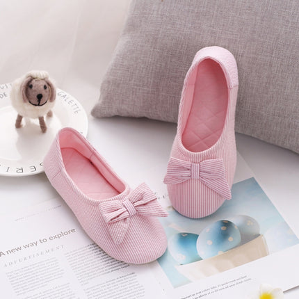 Bow Confinement Shoes Indoor Home Confinement Shoes Non-Slip Floor Bag Heel Slippers, Size: 35-36(Pink)-garmade.com