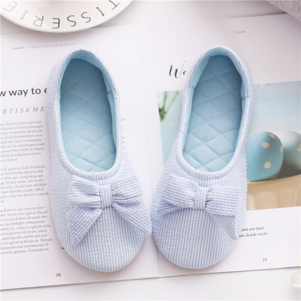 Bow Confinement Shoes Indoor Home Confinement Shoes Non-Slip Floor Bag Heel Slippers, Size: 35-36(Blue)-garmade.com