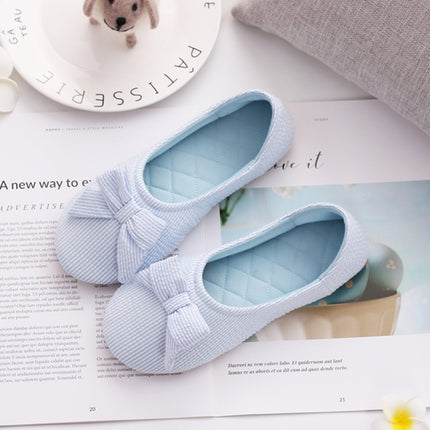 Bow Confinement Shoes Indoor Home Confinement Shoes Non-Slip Floor Bag Heel Slippers, Size: 35-36(Blue)-garmade.com