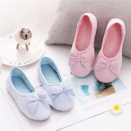 Bow Confinement Shoes Indoor Home Confinement Shoes Non-Slip Floor Bag Heel Slippers, Size: 35-36(Blue)-garmade.com