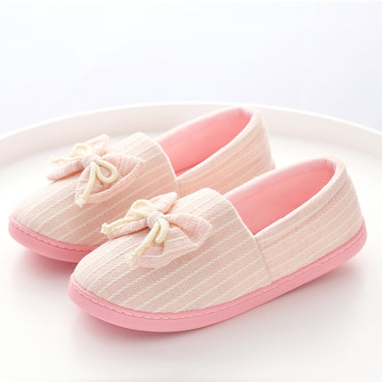 Autumn And Winter Non-Slip Confinement Shoes Pregnant Women Postpartum Home Cotton Slippers, Size: 37-38(Pink)-garmade.com