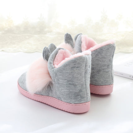 Autumn And Winter Warm Shoes Soft Soled Confinement Shoes Pregnant Women Postpartum Indoor Thick Soled Warm Home Shoes, Size: 35-36(Gray)-garmade.com