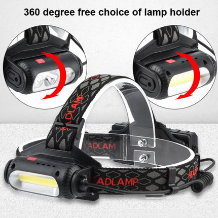 TG-TD113 T6+COB Head-Mounted USB Charging Rotating Multi-Function Headlight White Red And Green Three Light Sources Headlight (With 2 X 18650 Batteries)-garmade.com
