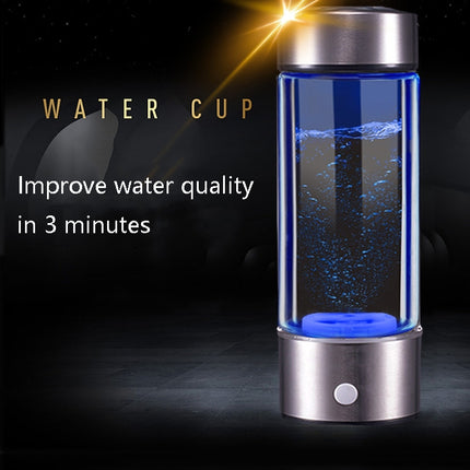 Portable Health Hydrogen-Rich Water Cup High-Concentration Negative Ion Electrolysis Generator, Capacity: 450ml(Black)-garmade.com