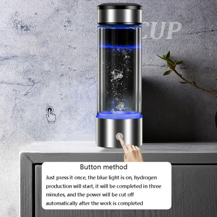 Portable Health Hydrogen-Rich Water Cup High-Concentration Negative Ion Electrolysis Generator, Capacity: 450ml(Black)-garmade.com