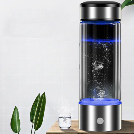 Portable Health Hydrogen-Rich Water Cup High-Concentration Negative Ion Electrolysis Generator, Capacity: 450ml(Black)-garmade.com