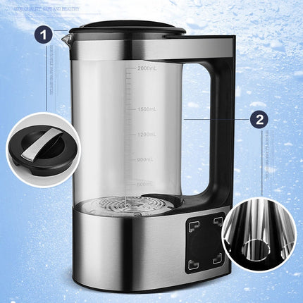 2L Heating Constant Temperature Hydrogen-Rich Water Machine Micro-electrolysis Water Kettle, EU Plug-garmade.com